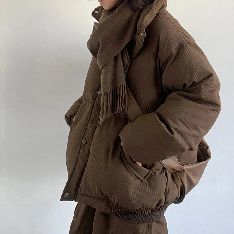 Y2K Waffle Shell Padded Puffer Jacket Coat