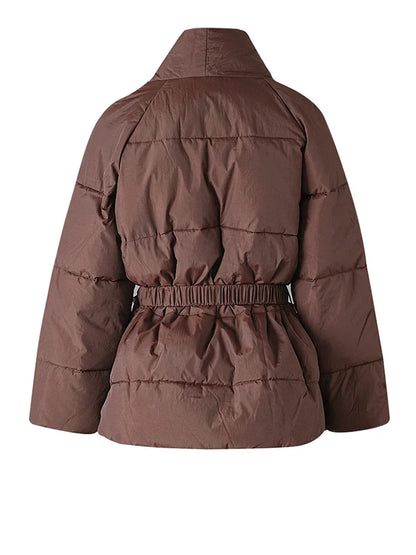 Y2K Waist Belt Padded Parka Coat