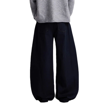 Y2K Washed Distressed Baggy Denim Curved Barrel Jeans