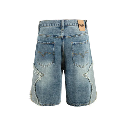 Y2K Washed Patchwork Star Straight Jorts
