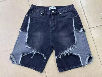 Y2K Washed Patchwork Star Straight Jorts
