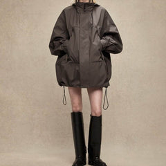 Y2K Waterproof Adjustable Long Windbreaker Jacket Coat
