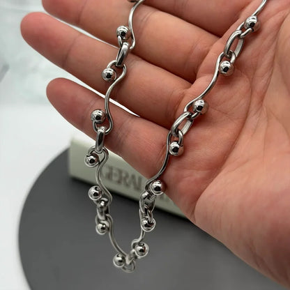 Y2K Wave Ball Chain Necklace