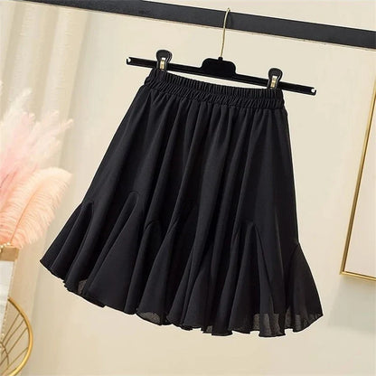 Y2K White High Waist Ruffle Mini Skirt