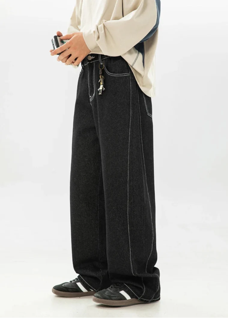 Y2K Wide Leg Baggy Dark Wash Jeans