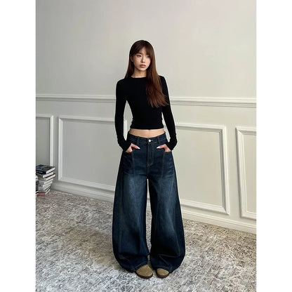 Y2K Wide Leg Baggy Denim Boot Cut Barrel Jeans