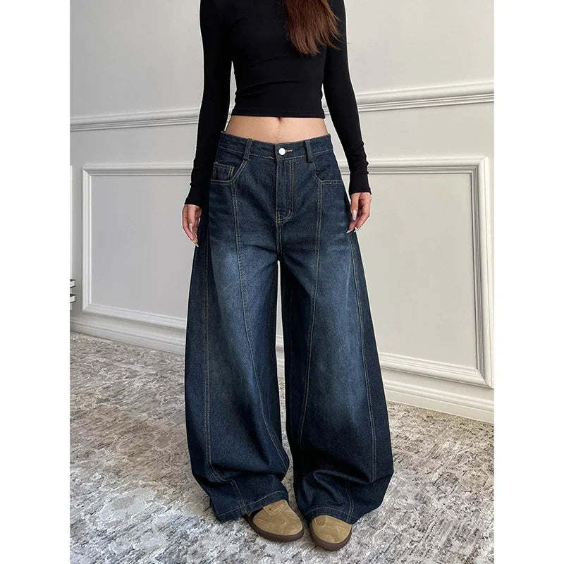Y2K Wide Leg Baggy Denim Boot Cut Barrel Jeans