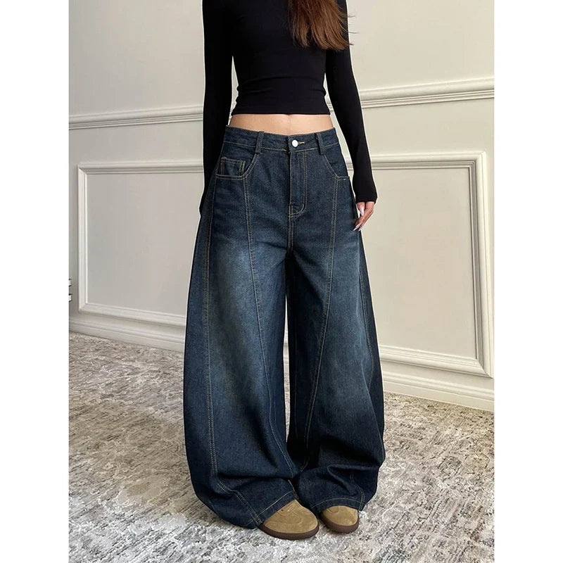 Y2K Wide Leg Baggy Denim Boot Cut Barrel Jeans