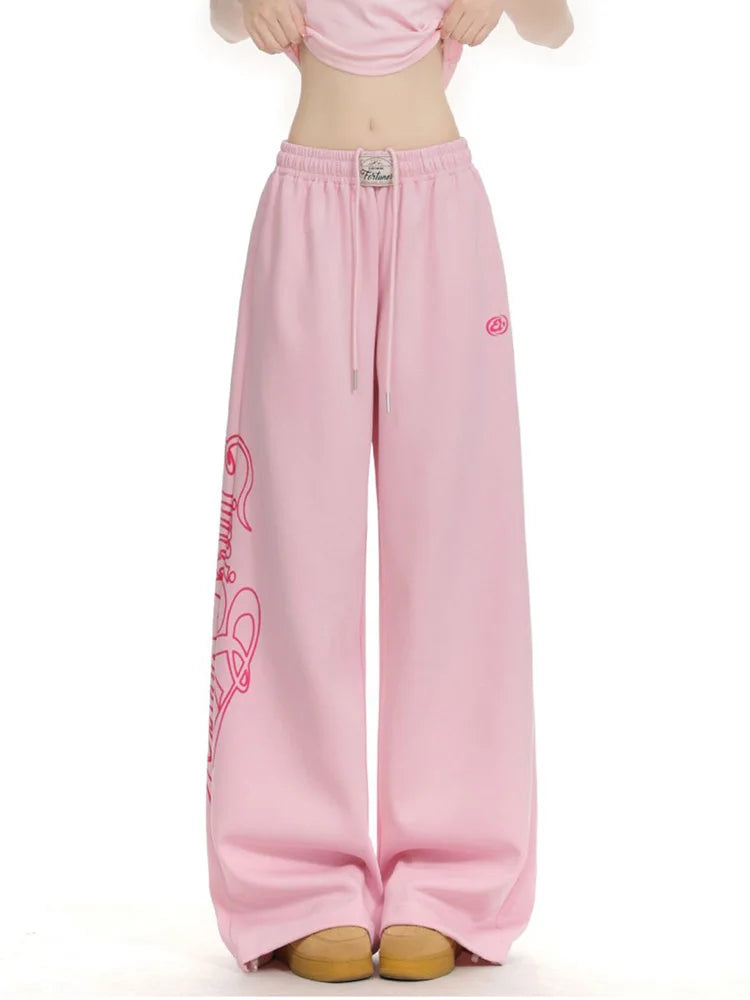 Y2K Wide Leg High Waist Sweatpants Joggers Trousers