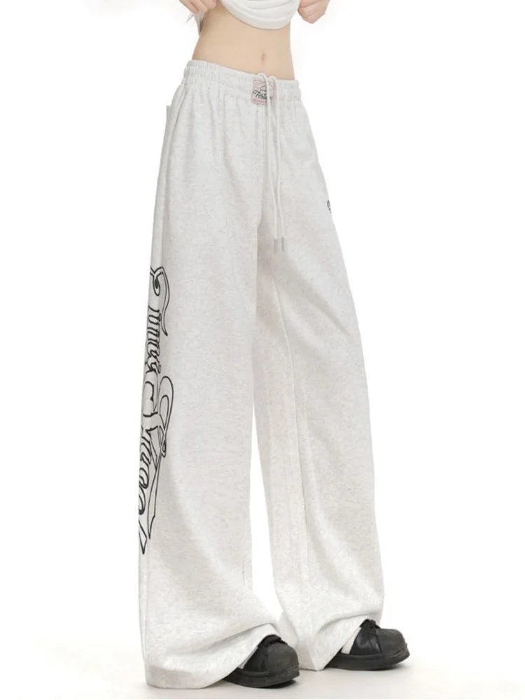 Y2K Wide Leg High Waist Sweatpants Joggers Trousers
