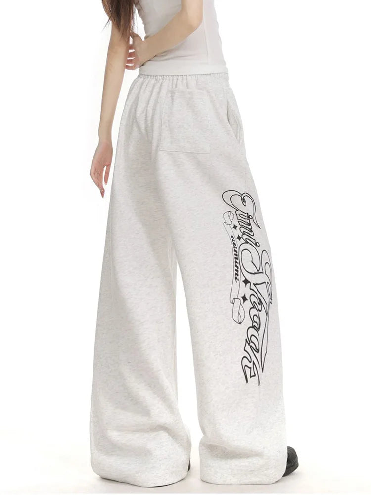 Y2K Wide Leg High Waist Sweatpants Joggers Trousers