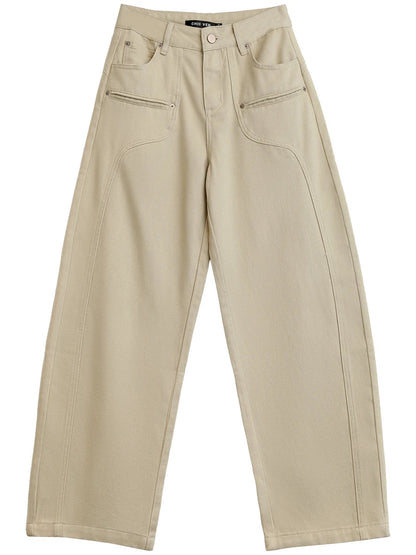 Y2K Wide Leg Workwear Boyfriend Fit Jeans