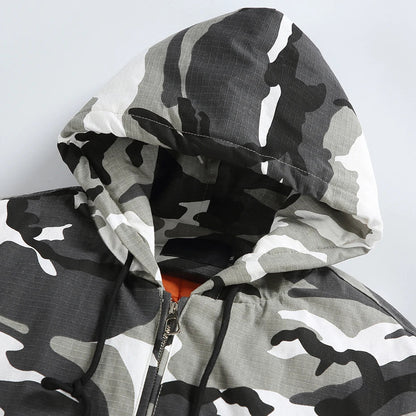 Y2K Winter Camo Hooded Jacket Coat