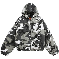 Y2K Winter Camo Hooded Jacket Coat