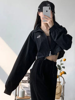 Y2K Womens Cropped Athleisure Jacket