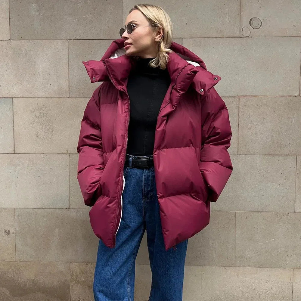 Y2K Womens Hooded Puffer Jacket Coat