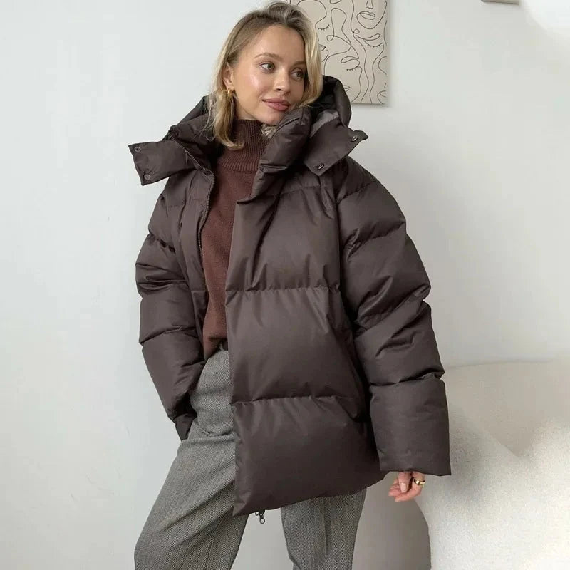 Y2K Womens Hooded Puffer Jacket Coat