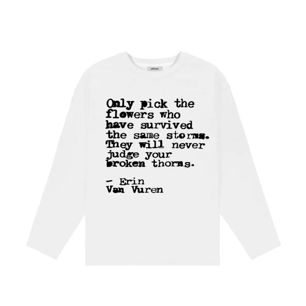 Y2K Words Of Wisdom Long Sleeve Graphic Top T Shirts