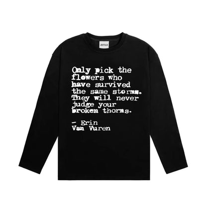 Y2K Words Of Wisdom Long Sleeve Graphic Top T Shirts