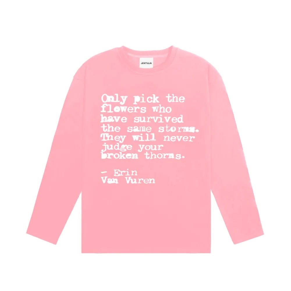 Y2K Words Of Wisdom Long Sleeve Graphic Top T Shirts