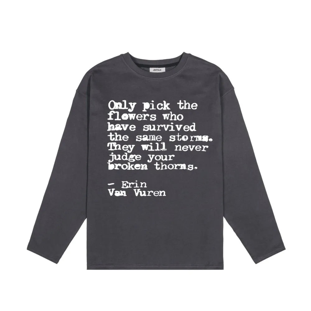 Y2K Words Of Wisdom Long Sleeve Graphic Top T Shirts