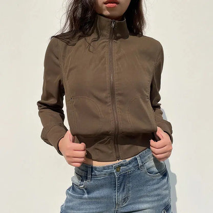 Y2K Zip Up Crop Jacket